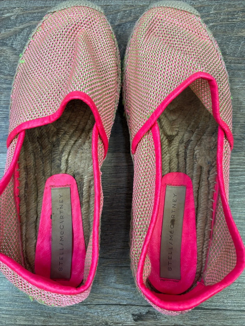 Stella McCartney Pink Woven Espadrilles Flats Size 39 Made in Spain